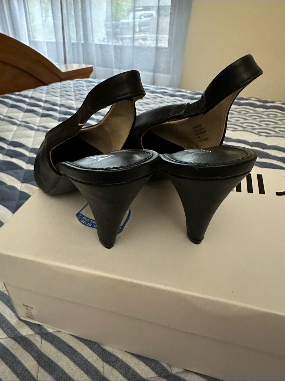Bar III Black Slingback Kitten Heel Pumps